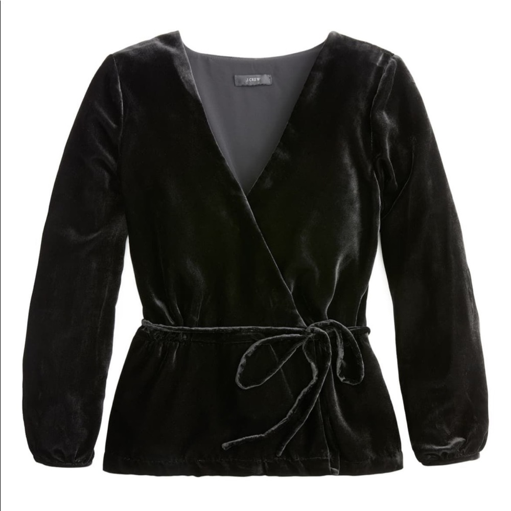 Host Pick ๐๏ธ J.Crew Faux Wrap Top in Drapey Velvet - Picture 5 of 8